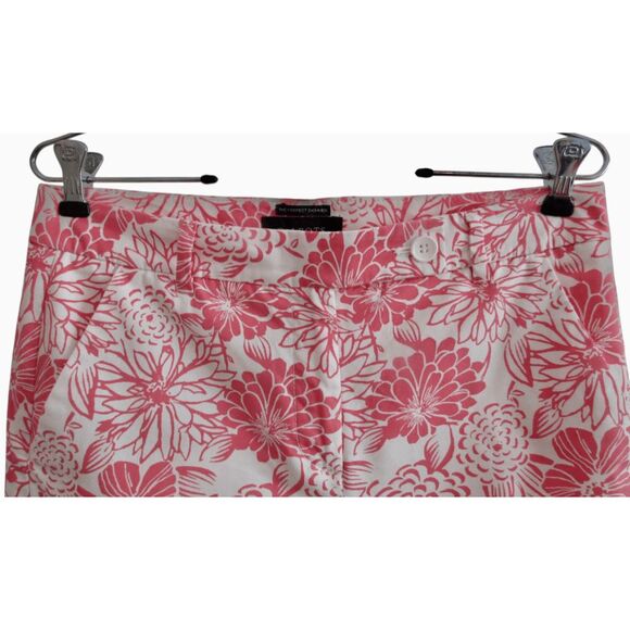 Talbots Perfect Skimmer Crop Pants Pink & White Floral Sz 2 - Picture 2 of 6